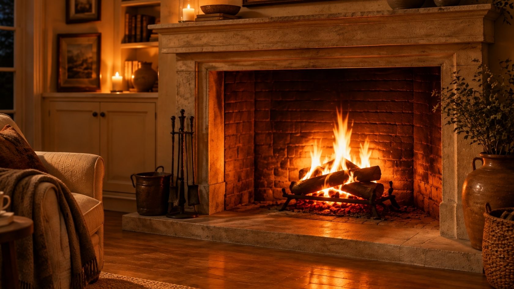 A calm fireplace